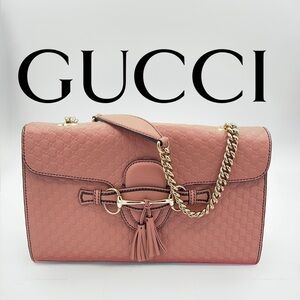 Gucci Emily Medium Leather Shoulder Bag in Excellent Condition w/Entrupy COA